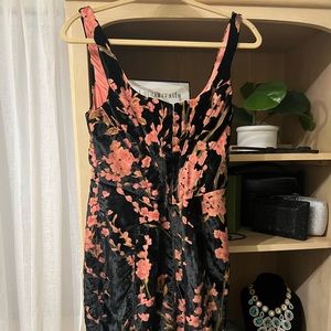 House of CB velvet cherry blossom corset dress